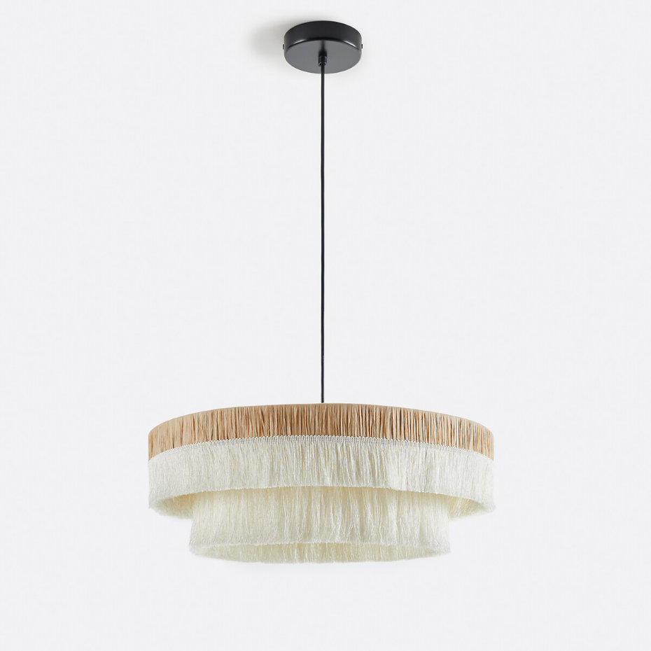 Suspension frangée en raphia Ø50 cm, Kavi