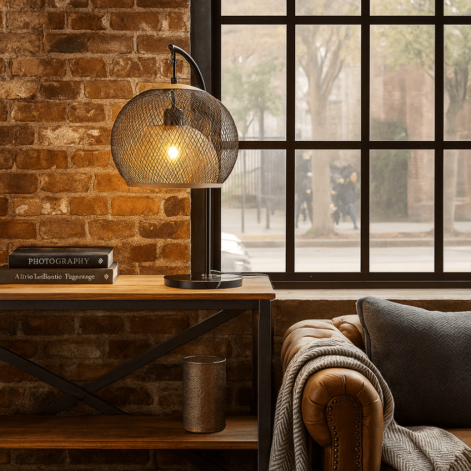 Lampe en acier et marbre, GRATO