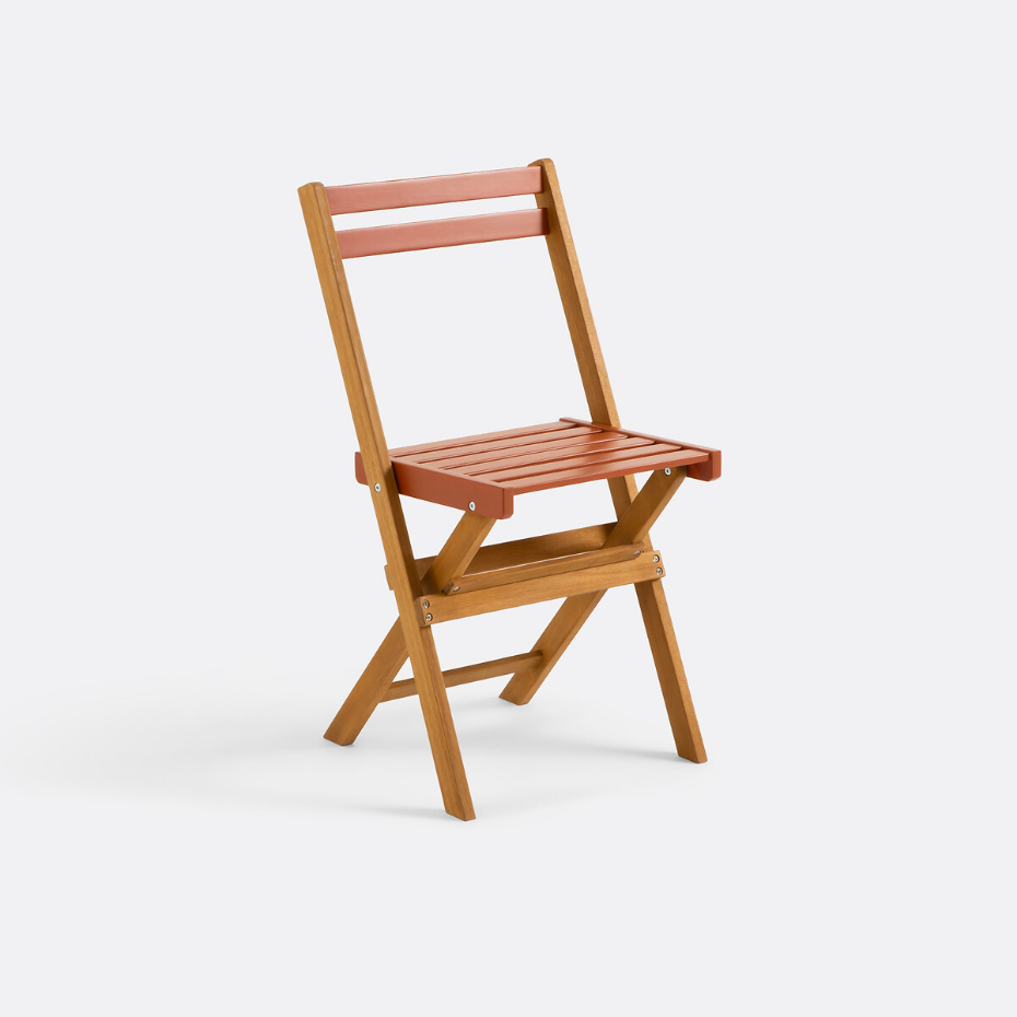 Ensemble de jardin pliable, 3 pièces, en acacia, DUDENA