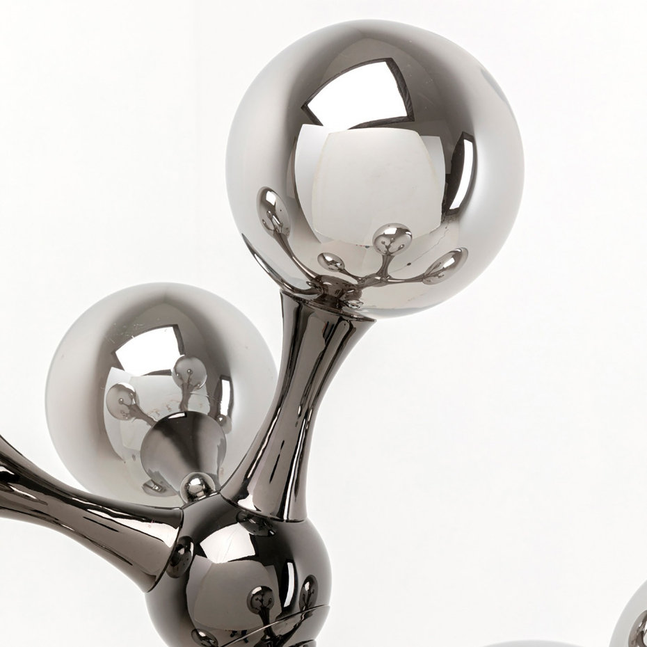 Lampadaire en verre et acier, ATOMIC BALLS