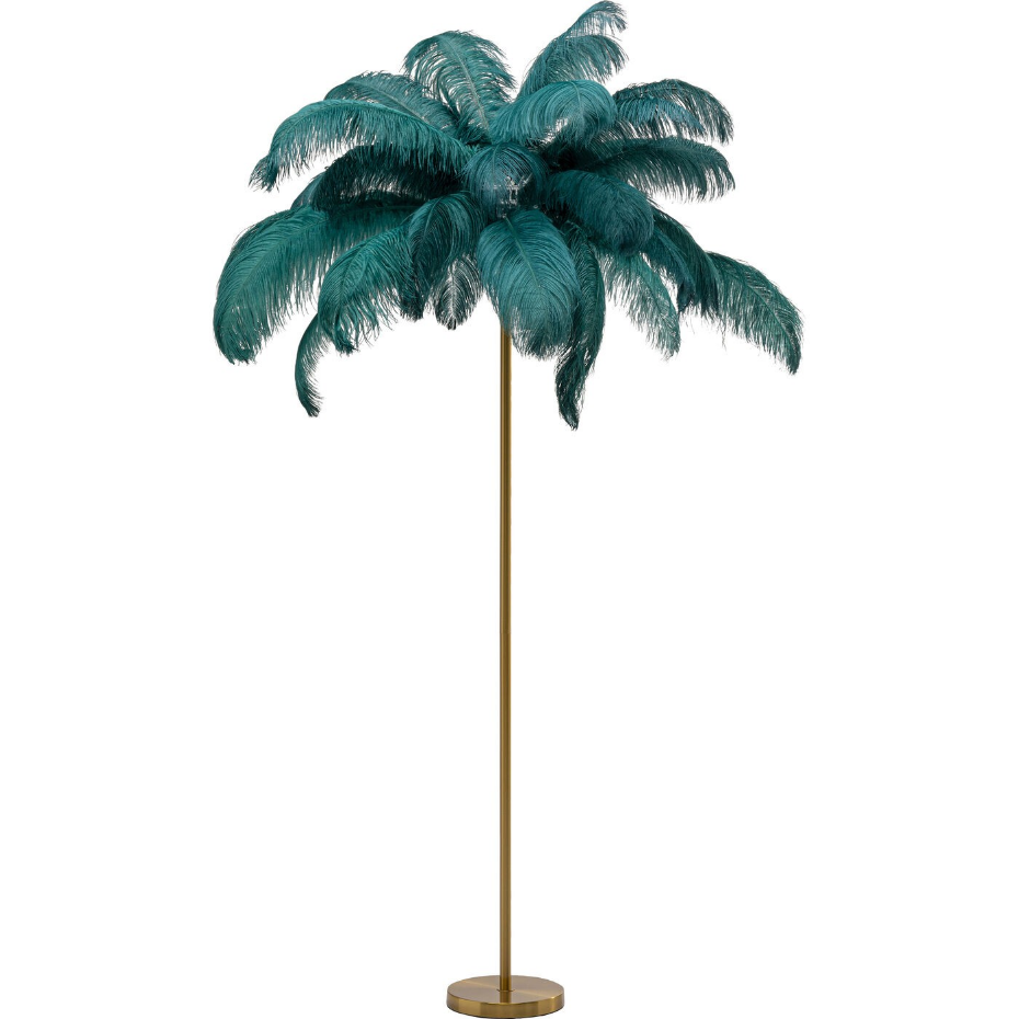 Lampadaire plumes 165cm marron