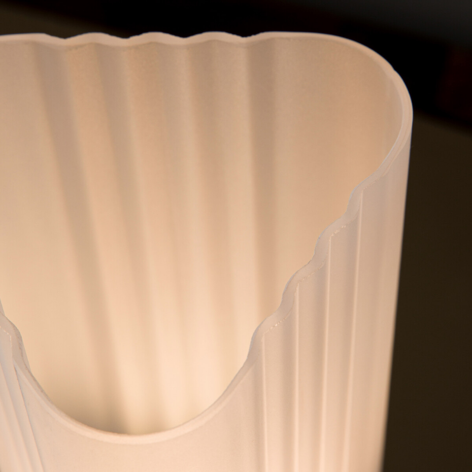 Lampe verre et travertin, Strozzi, design Emmanuel Gallina