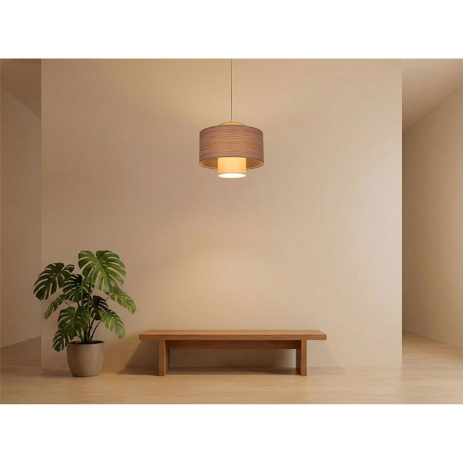 Suspension ronde en jute et lin Twin Light