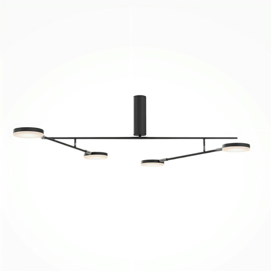 Suspension noire LED – bras articulés avec 4 ampoules OCALA