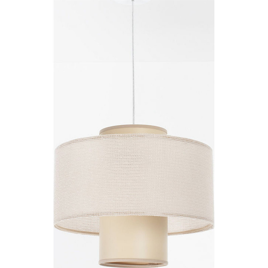 Suspension ronde en jute et lin Twin Light