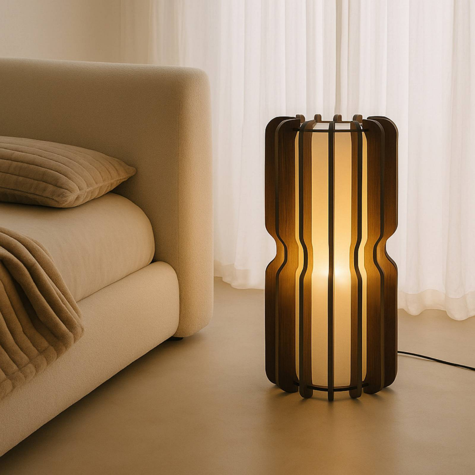 Lampadaire en bois scandinave, Juneta