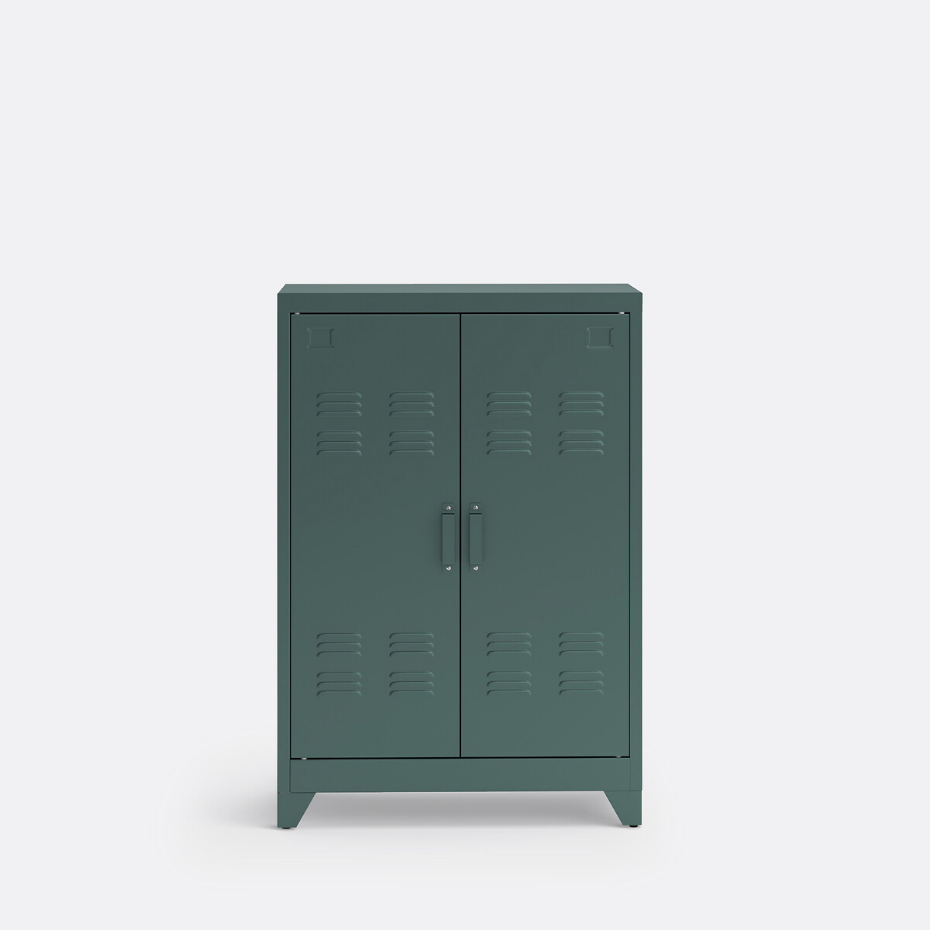 Armoire basse 2 portes en métal acier, Hiba