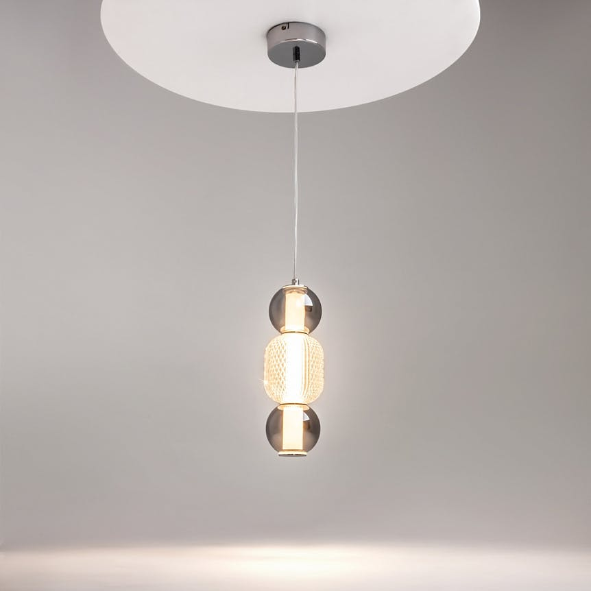 Suspension 1 lampe en verre taillé ADA