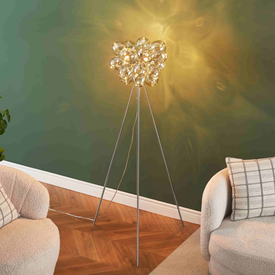 Lampadaire trépied verre soufflé - BARTALI