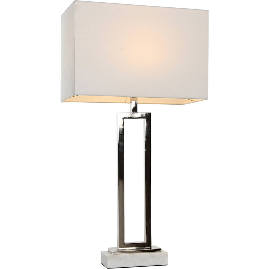 Lampe de table en acier et marbre rectangulaire Moderno