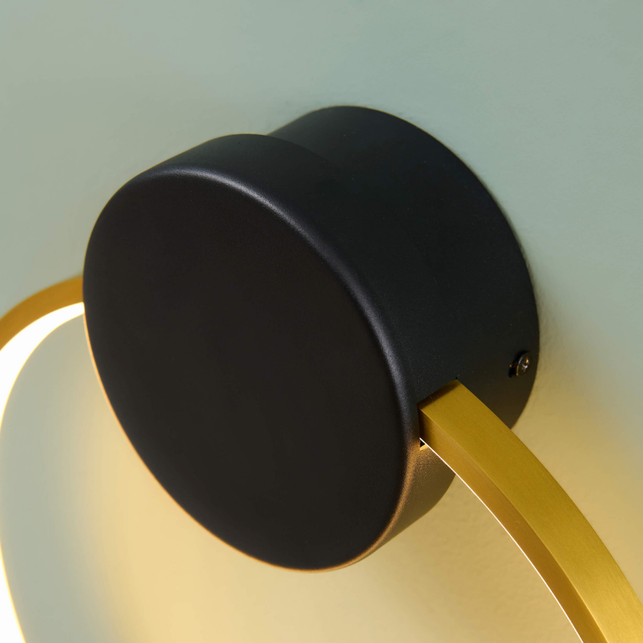 Applique circulaire LED anneau doré - ALISA