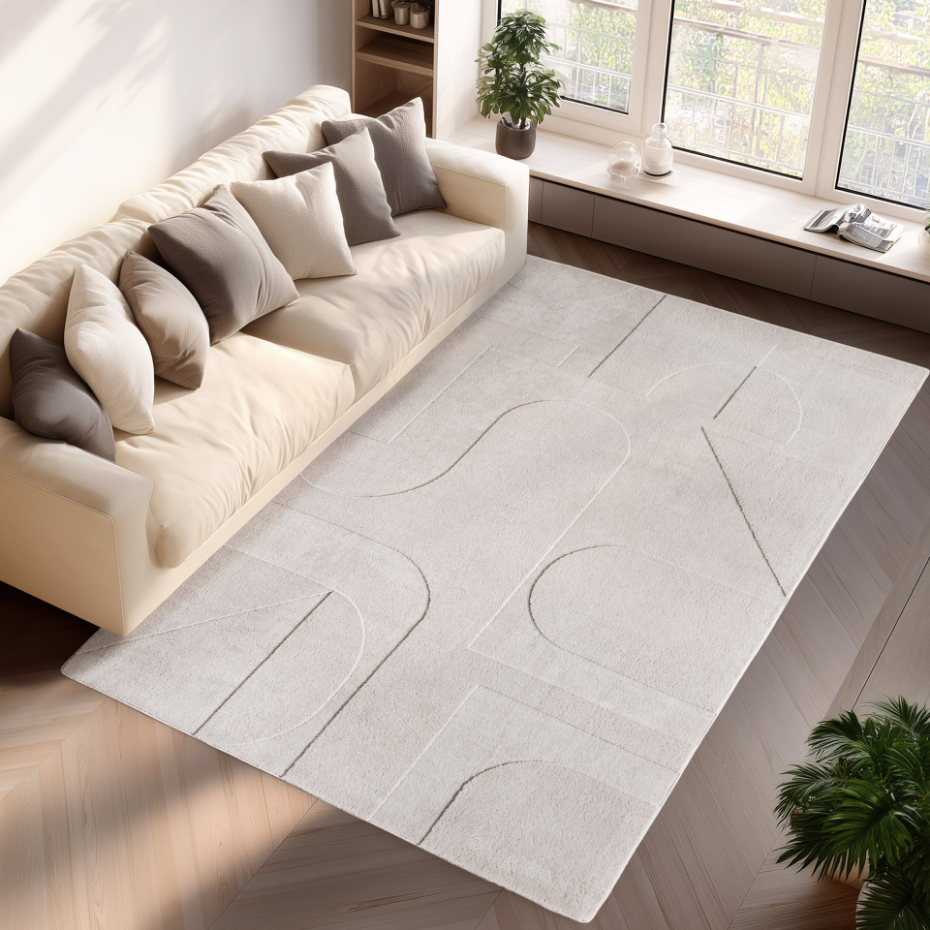 Tapis de salon à relief motif design LENNY
