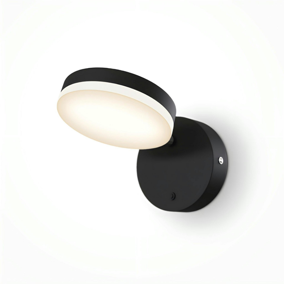 Applique murale orientable noire – forme ronde OCALA