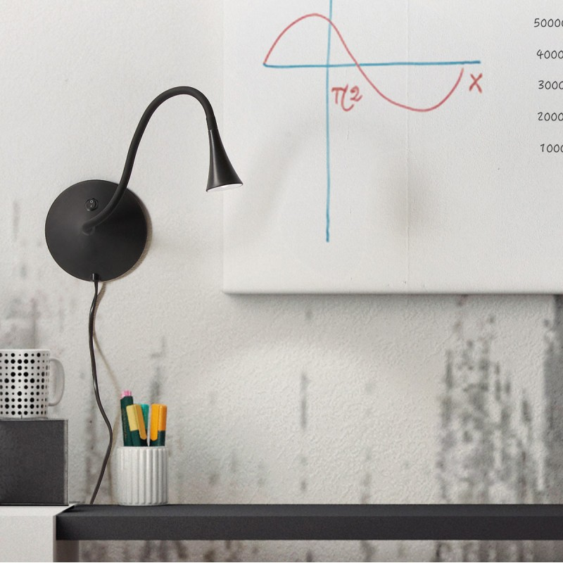 Lampe De Bureau Led Noire Inspire Ou Spot Mural