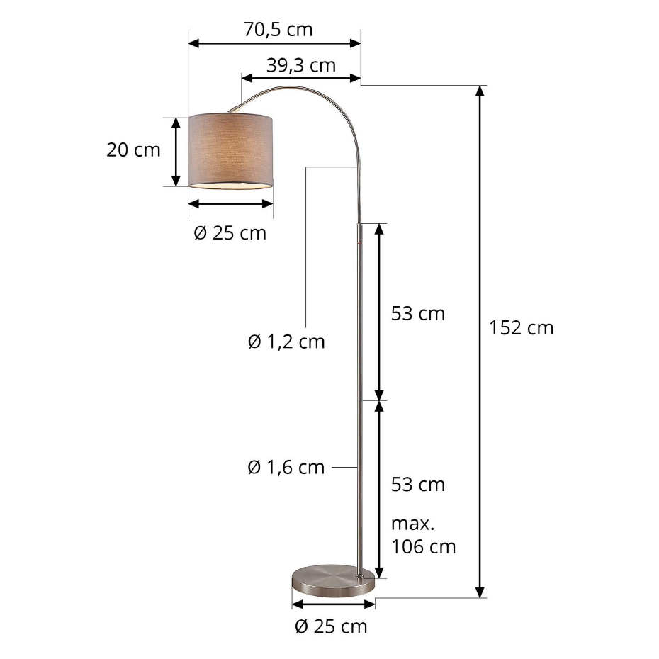 Lampadaire en métal moderne, Keriba