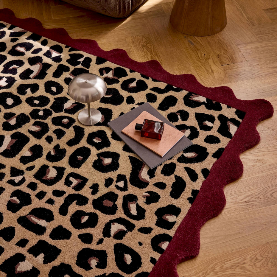 Tapis rectangulaire en laine et coton Âme fauve