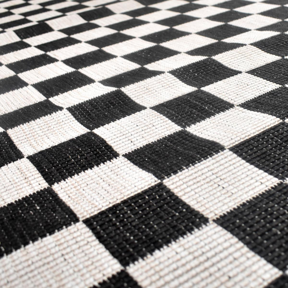Tapis extérieur, kilim reversible motif damier LYN2 X REVERSIBLE