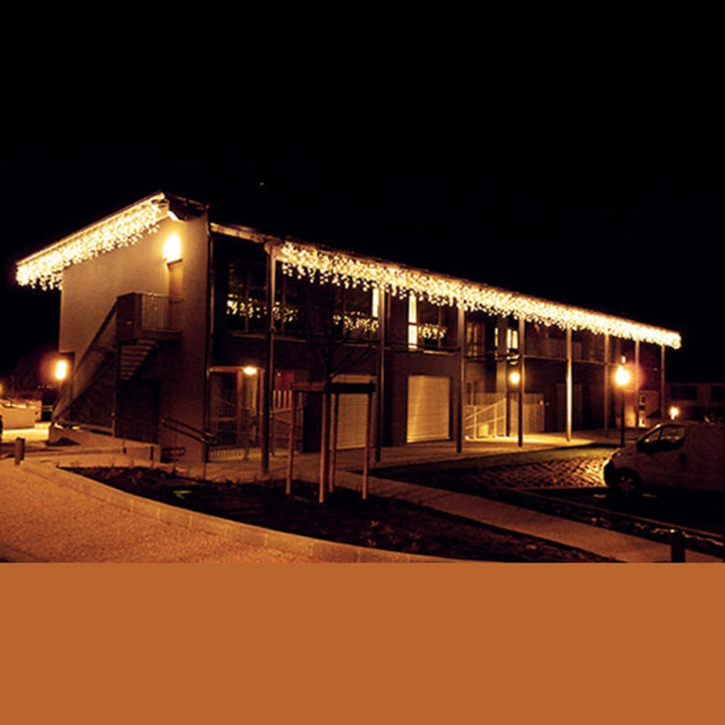 Guirlande Pro Stalactite 20m 720 Leds Blanc Chaud Et Flashs