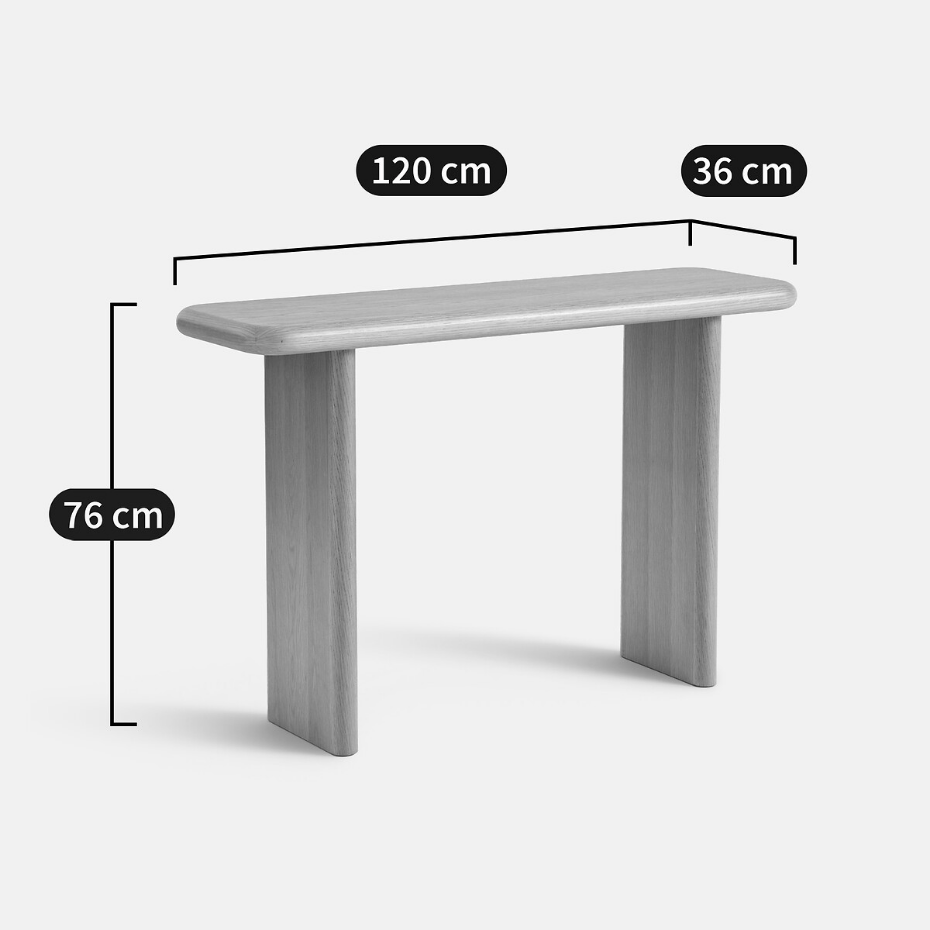 Console en plaqué chêne, Curva