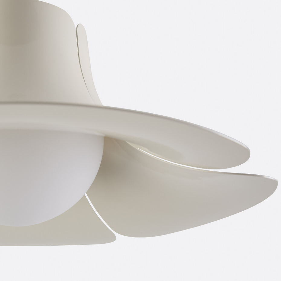 Suspension pétales métal fer et opaline Ø48 cm, Tessen