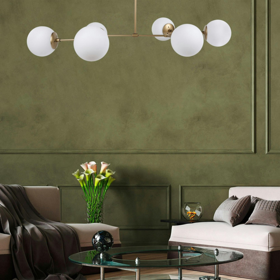 Suspension design 6 globes en verre SIERRE