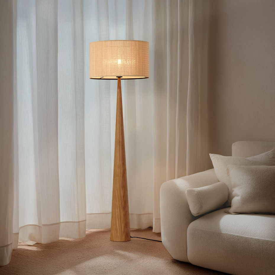 Lampadaire en bois, Fabrena