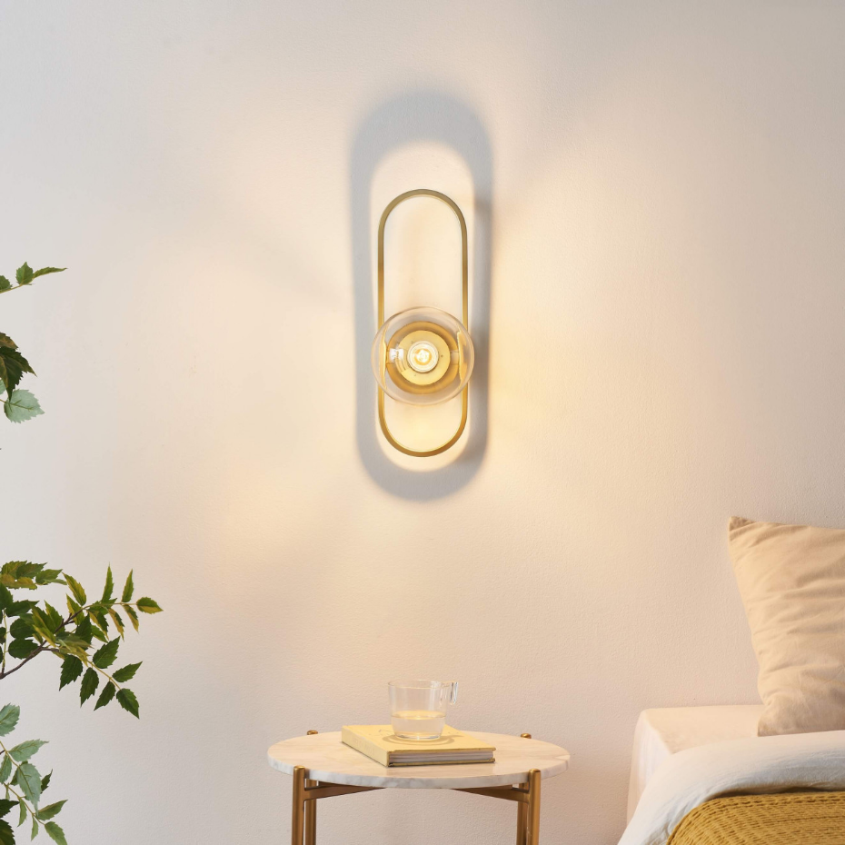 Applique dorée avec globe transparent - BELISTO
