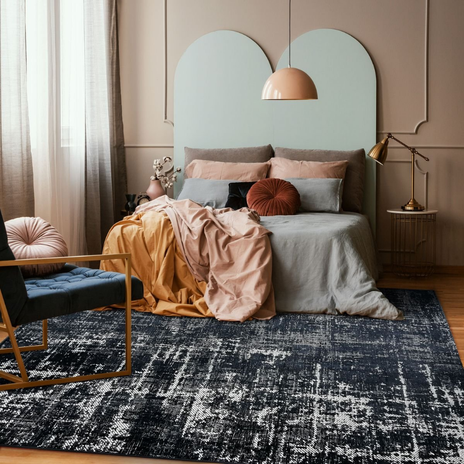 Tapis salon vintage chic effet vieilli STELLE