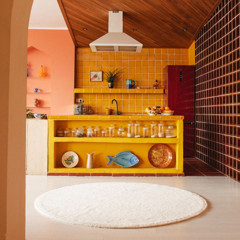 Tapis rond en laine Silhouettes