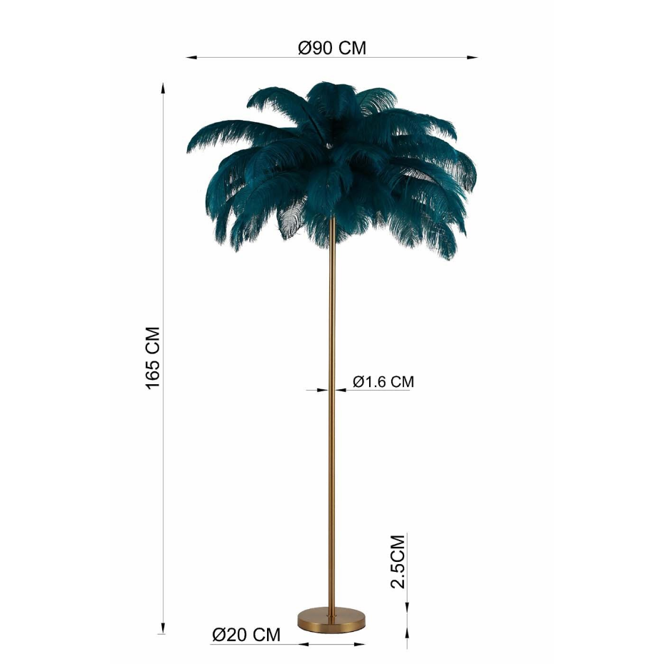 Lampadaire plumes 165cm marron