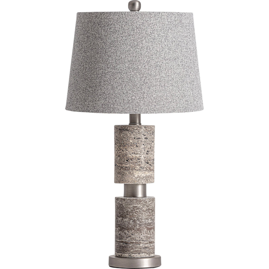 Lampe de salon en travertin et bois