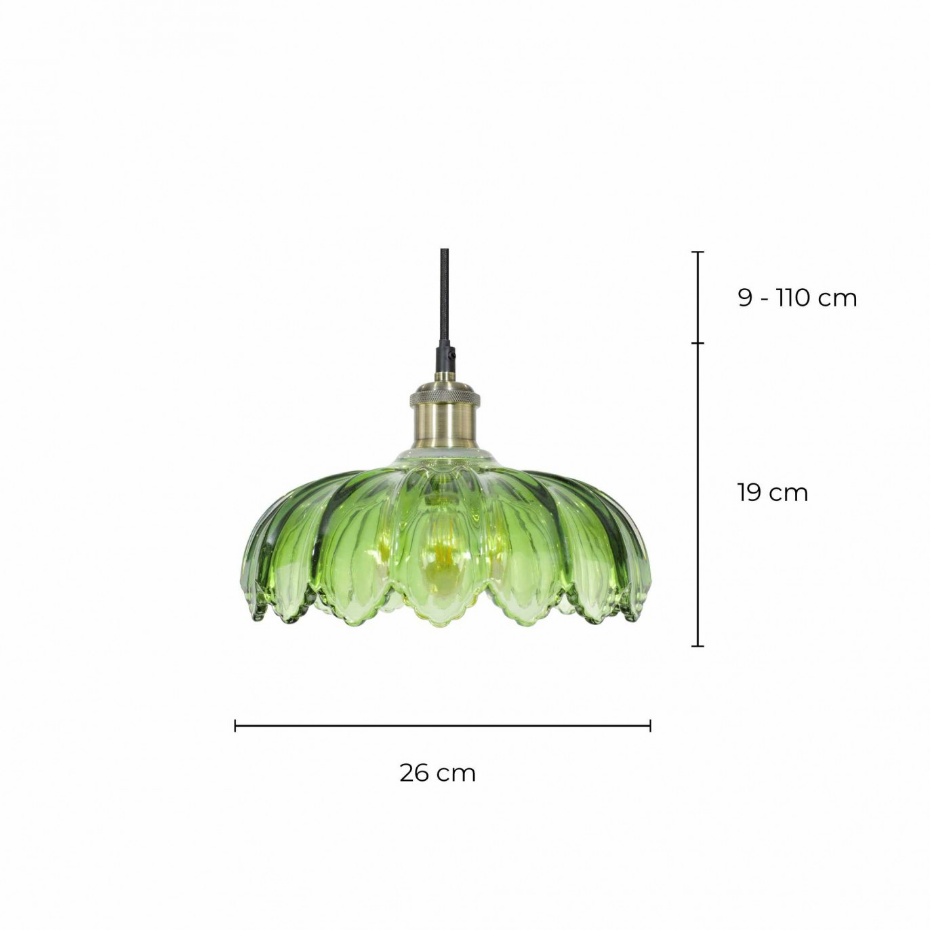 Suspension fleur en verre Ø26 cm, Pétale