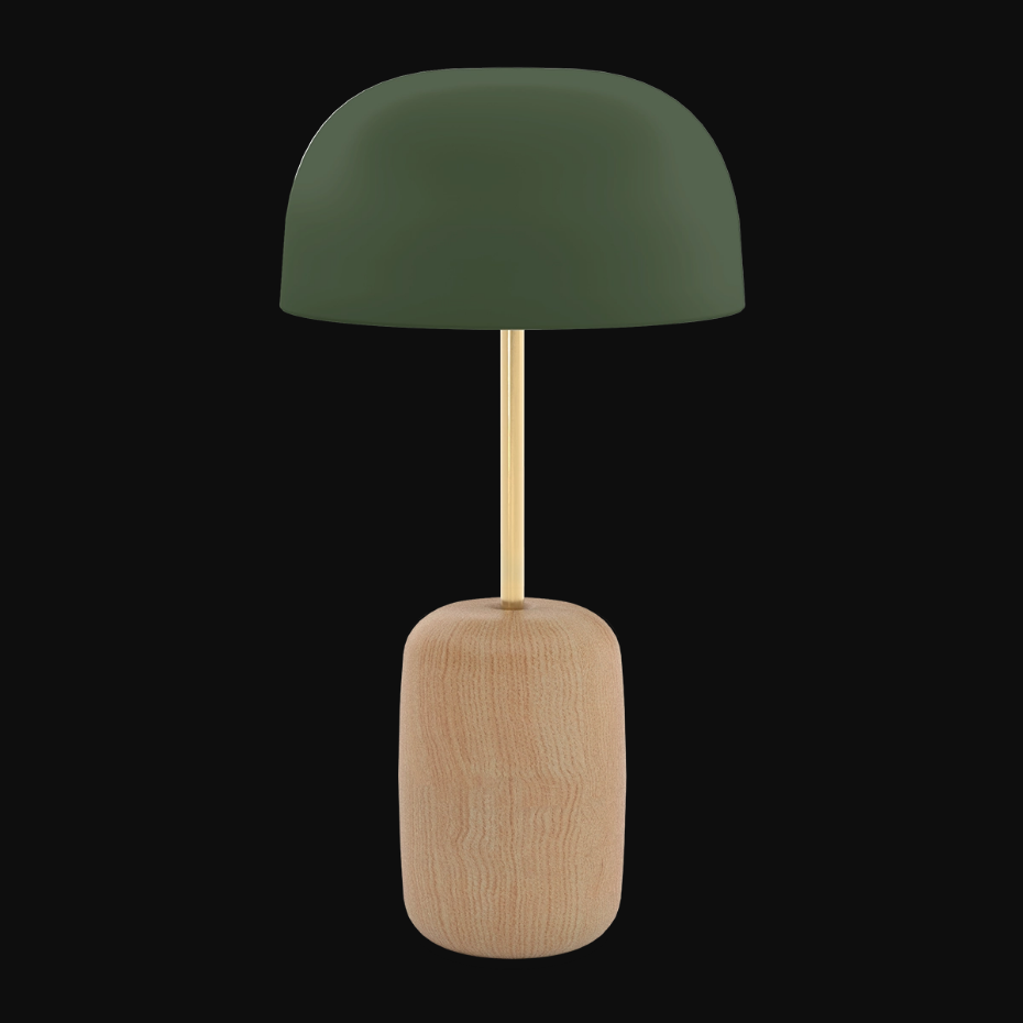 Lampe à poser avec pied en frêne, NINA