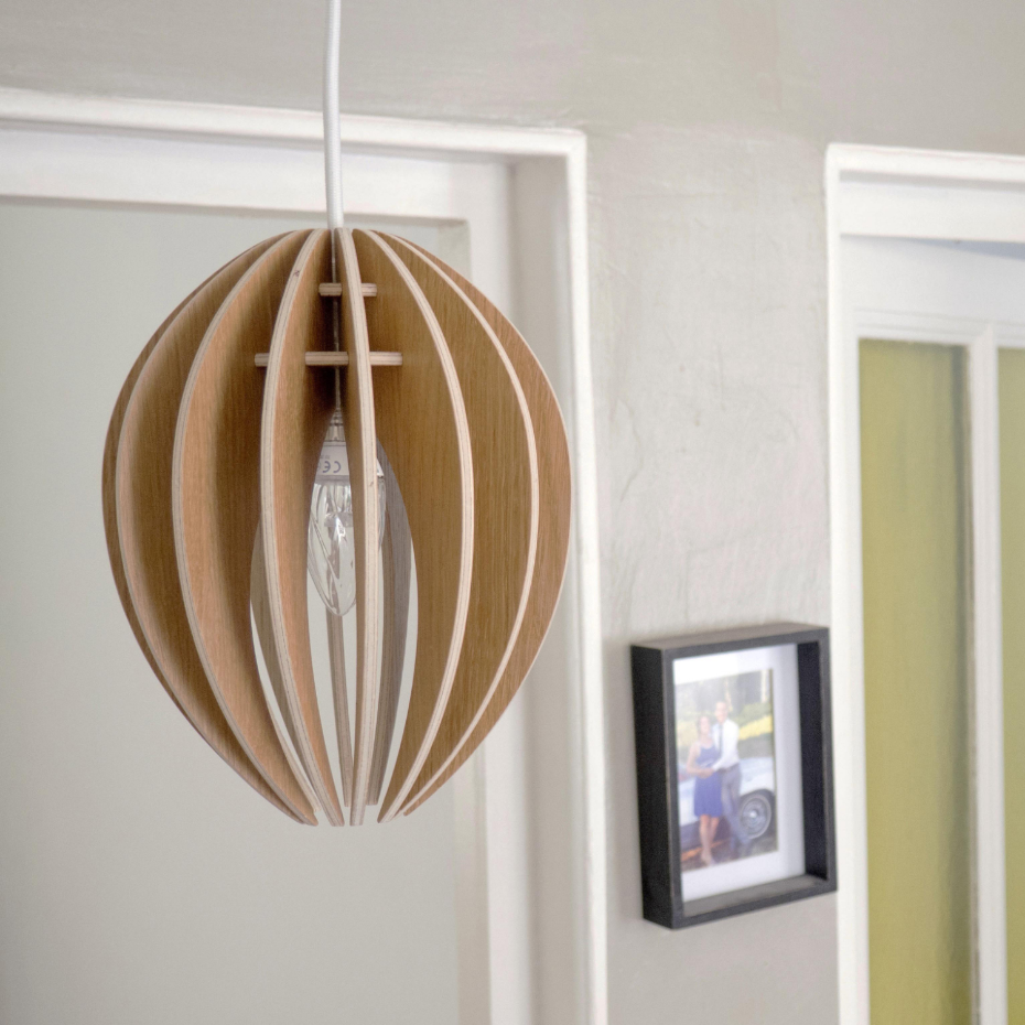 Lampe suspension chêne - FEVE