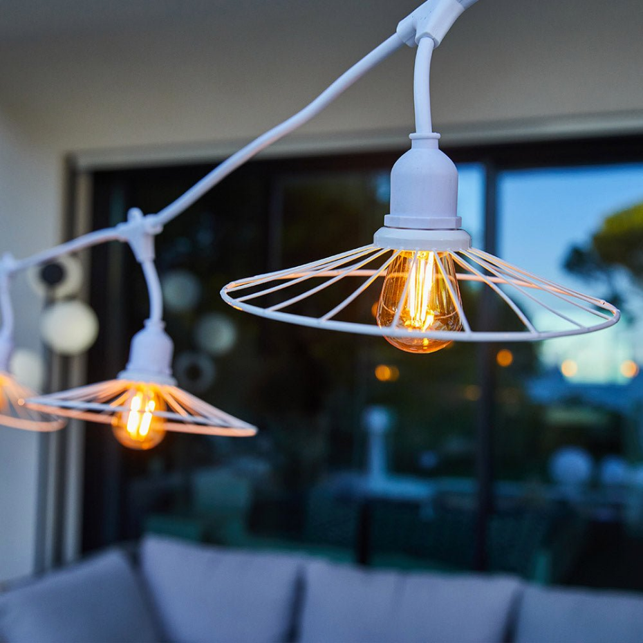 Guirlande CHIC CAGE Blanc 10 ampoules E27 6M