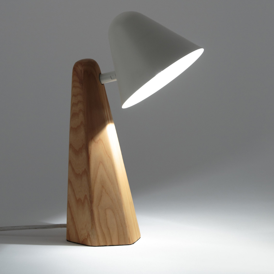 Lampe à poser frêne et métal fer, Cotapi