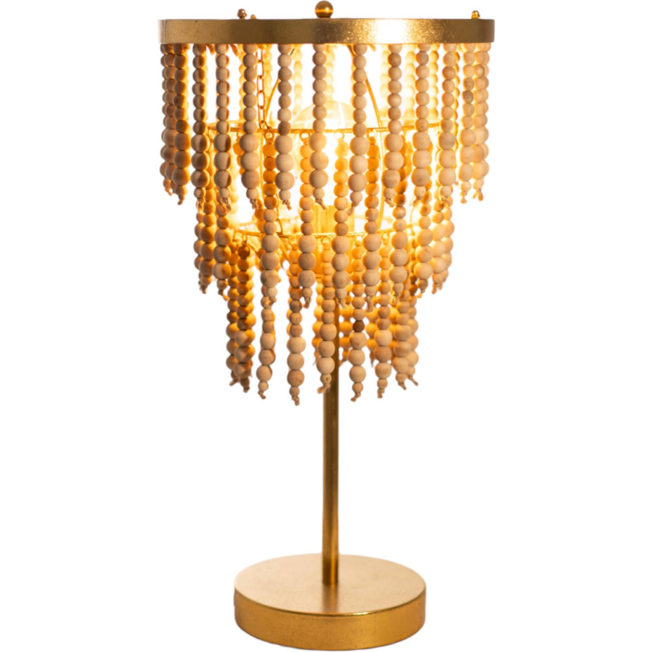 Lampe de salon en métal et bois forme ronde