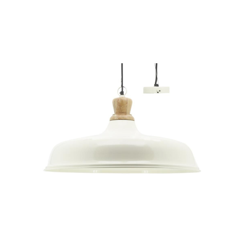 Suspension en métal et bois Ø 60 blanc