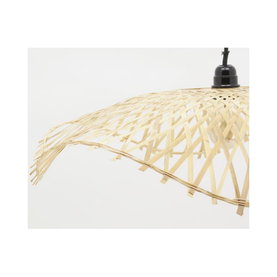 Abat-jour pour suspension en bambou naturel Vague