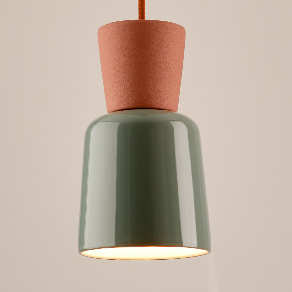 Suspension en céramique colorée Ø 12 cm, Jimna