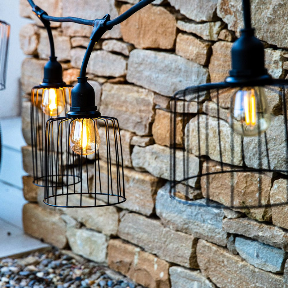 Guirlande cage métal NEMA 10 ampoules E27 6M