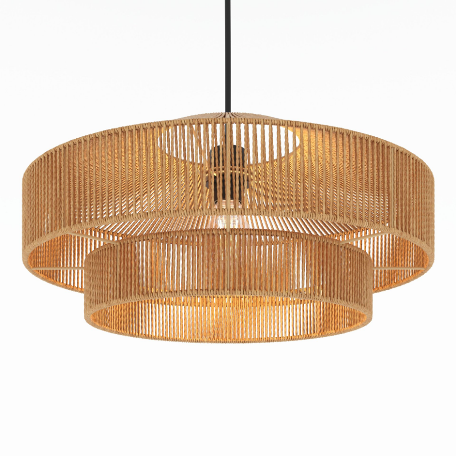 Suspension ronde en papier de corde 60 cm - CLAIRIA