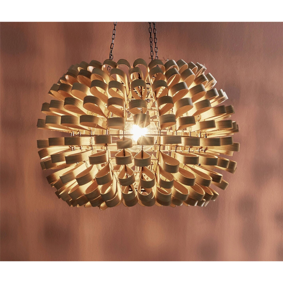 Suspension ronde en bois