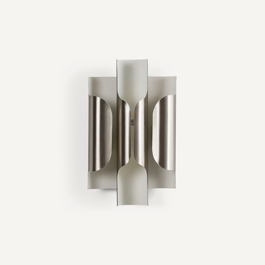 Applique métal fer, nickel satiné, Henrio