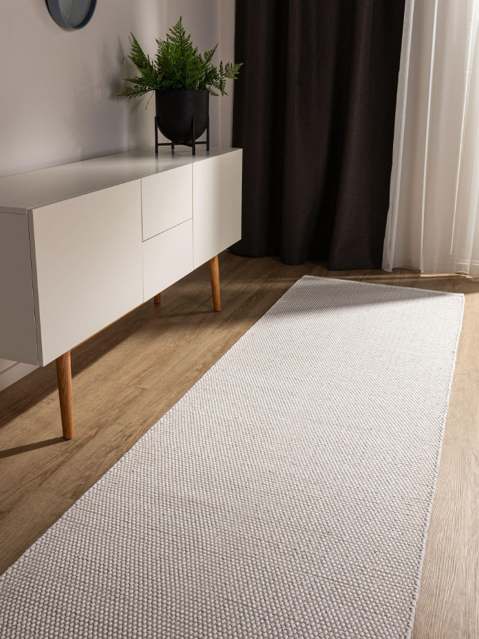 Tapis de couloir en coton tissé main RON
