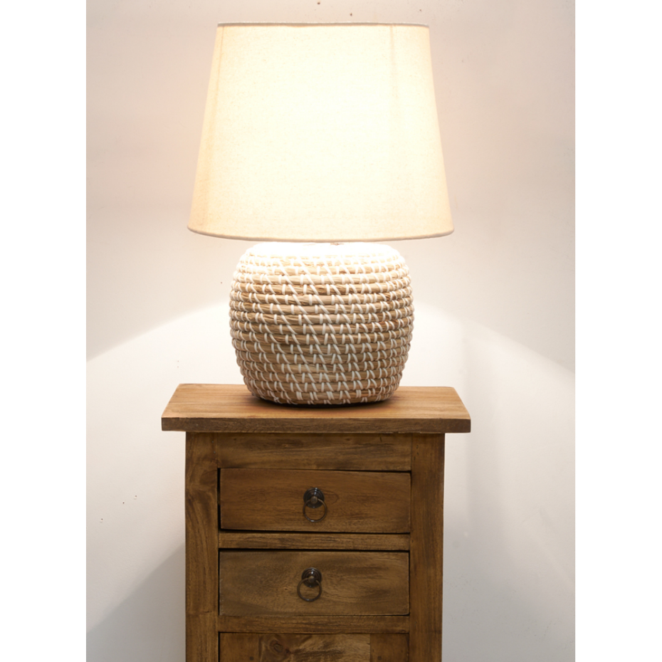 Lampe de chevet en jonc naturel