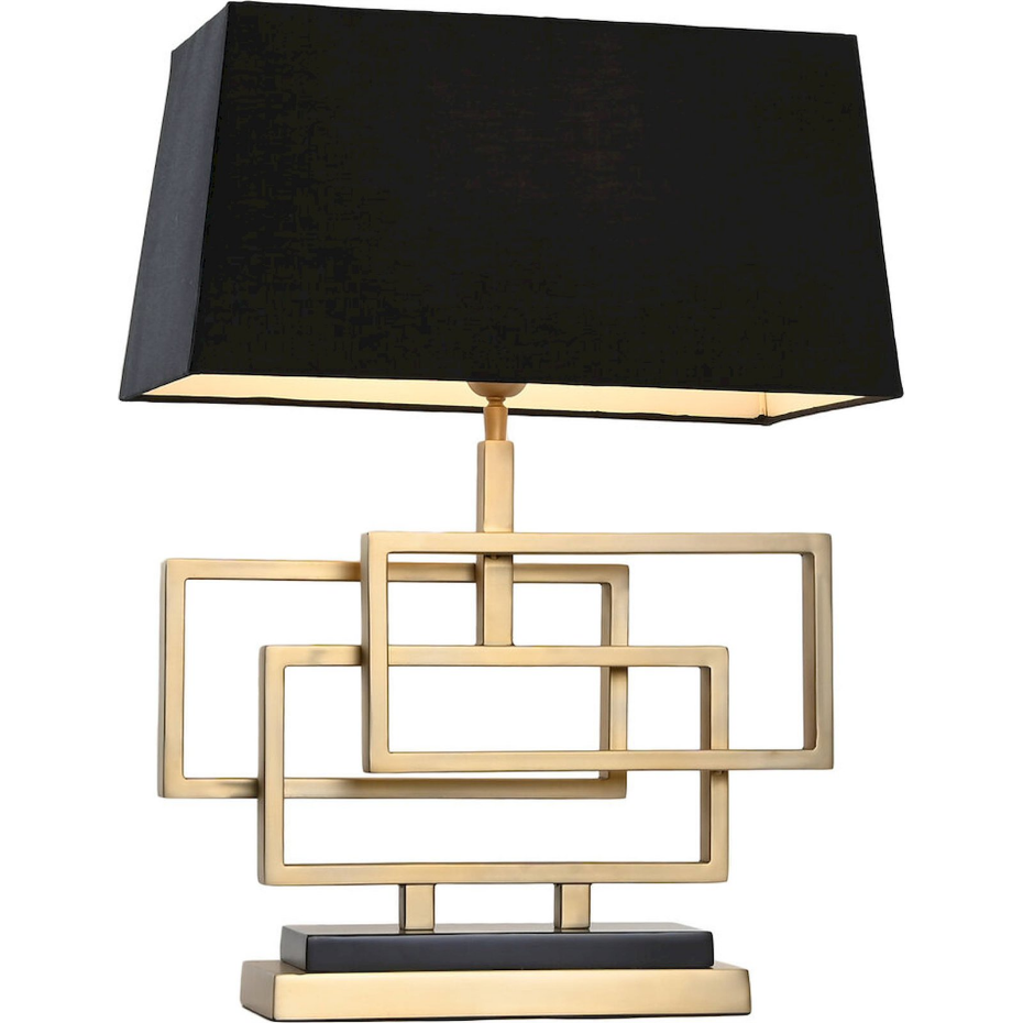 Lampe de table en acier patiné forme rectangulaire Item Home India Lamps 1c25