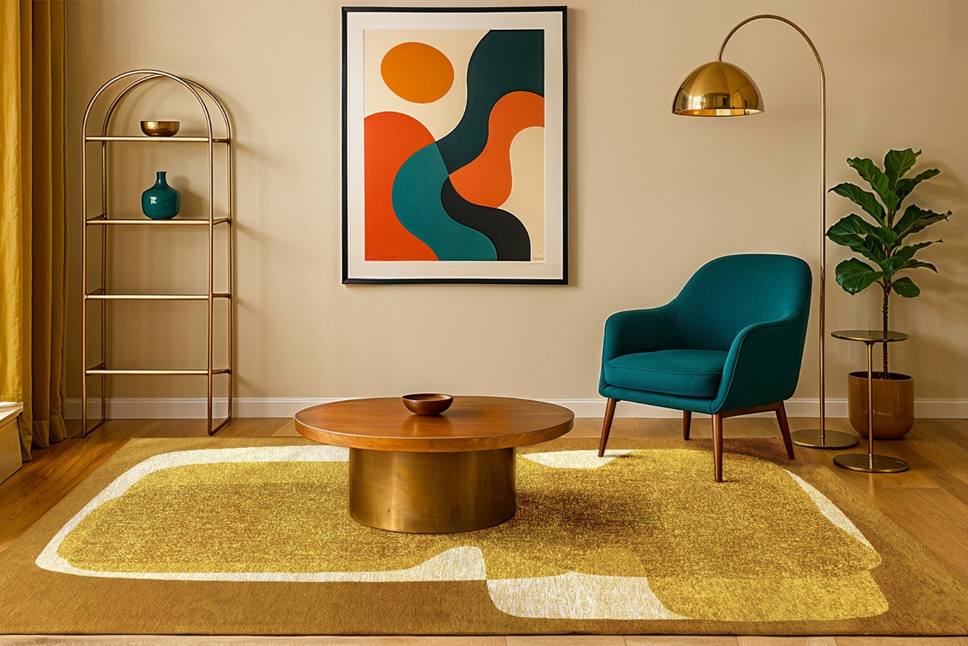 Tapis salon et chambre moderne tissé plat TOUC TOUC