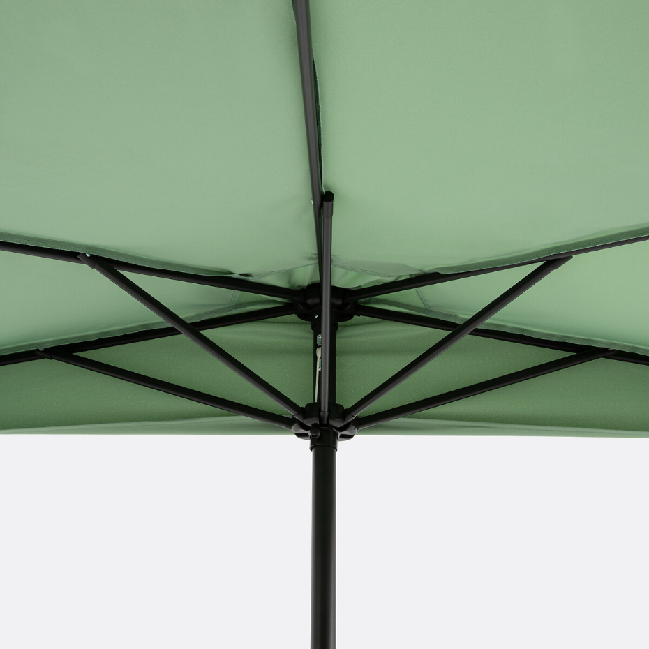 Demi-parasol de balcon à franges Medio