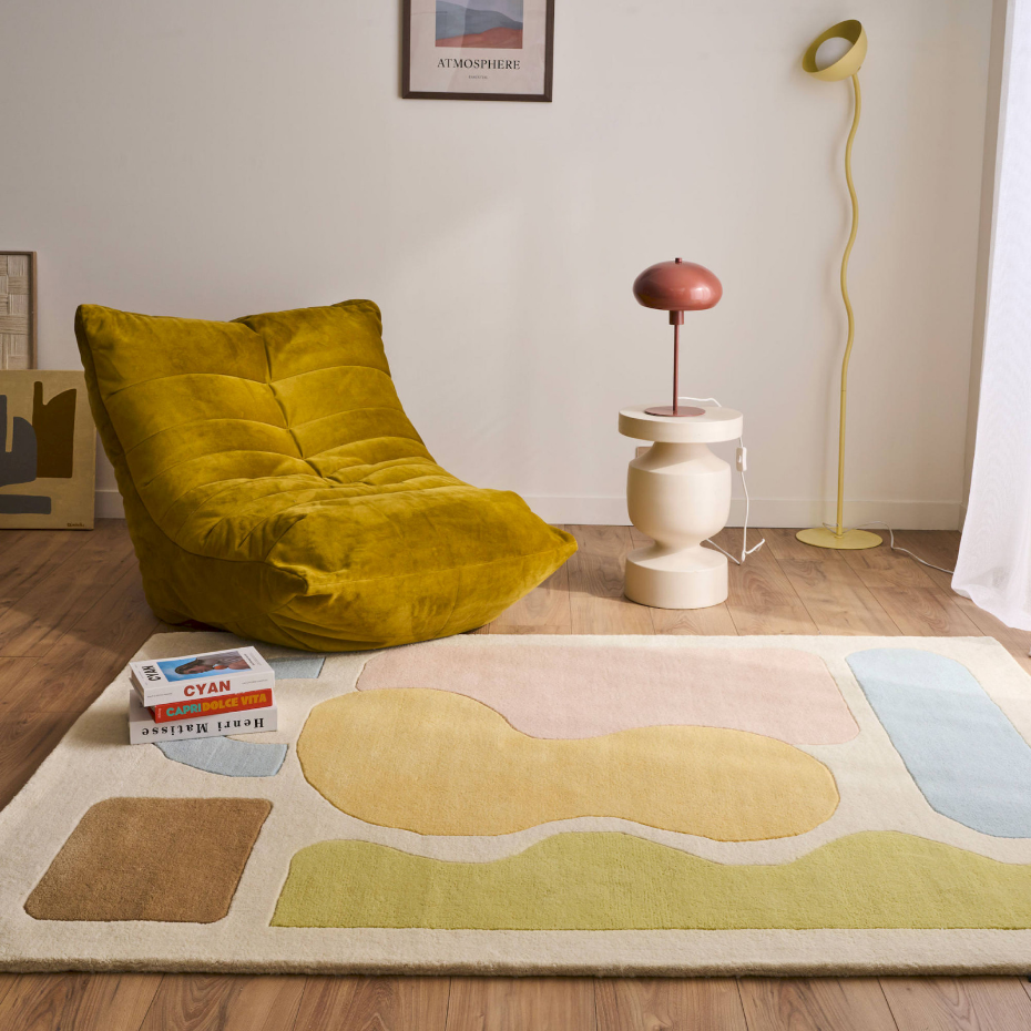 Tapis fait main en laine et coton Pantone